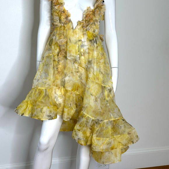 NWT Authentic Zimmerman Asymmetrical Harmony Peony Floral Dress SZ 1  US 6 - Picture 6 of 15